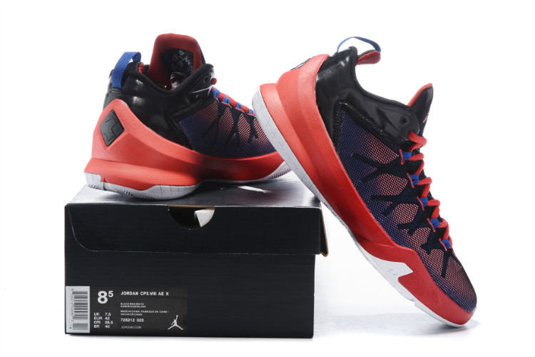 Jordan CP3 8 Playoffs Black Red Blue White Shoes - Click Image to Close