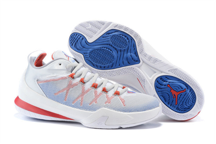 Jordan CP3 8 Playoffs White Red Blue Shoes - Click Image to Close