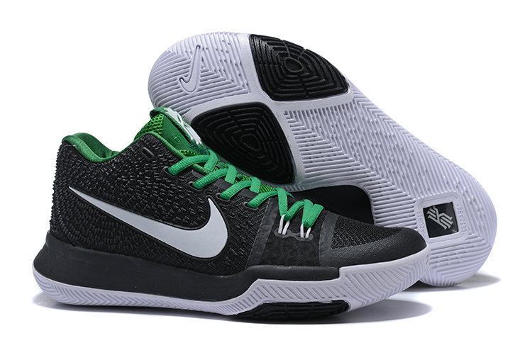 New Nike Kyrie 3 Black Green Glow In Dark Basketball Shoes