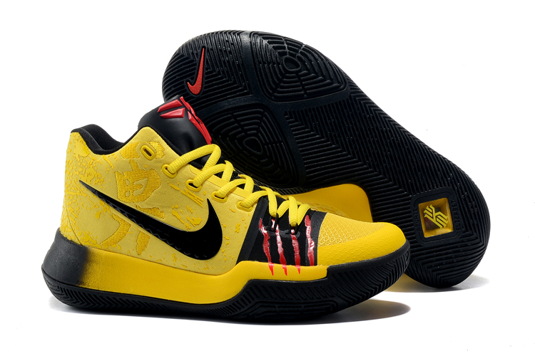 New Nike Kyrie 3 Bruce Lee Yellow Black Red Basketball Shoes