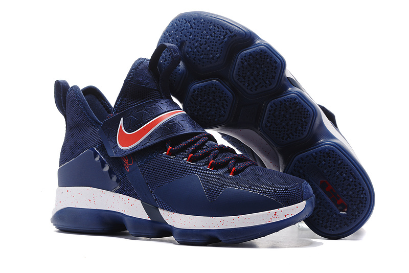 Nike Lebron 14 Dark Blue Red Shoes
