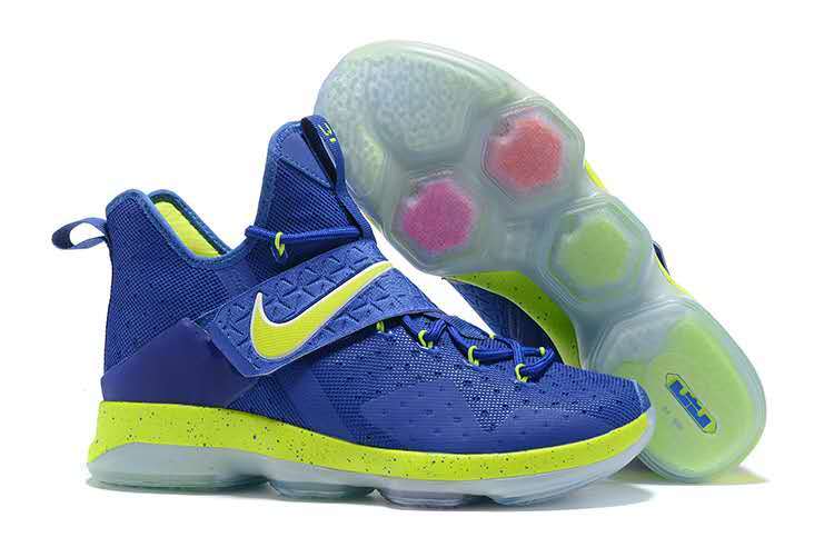 Nike Lebron 14 Jade Blue Fluorescent Green Shoes
