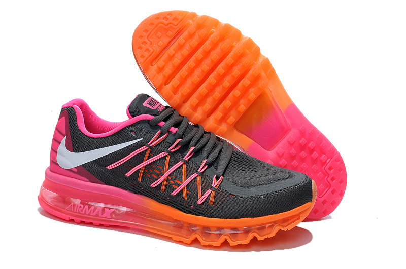 Nike Women Air Max 2015 Black Orange Pink Shoes - Click Image to Close