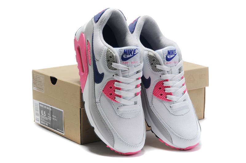 Nike Women Air Max 90 Grey Pink Running Shoes