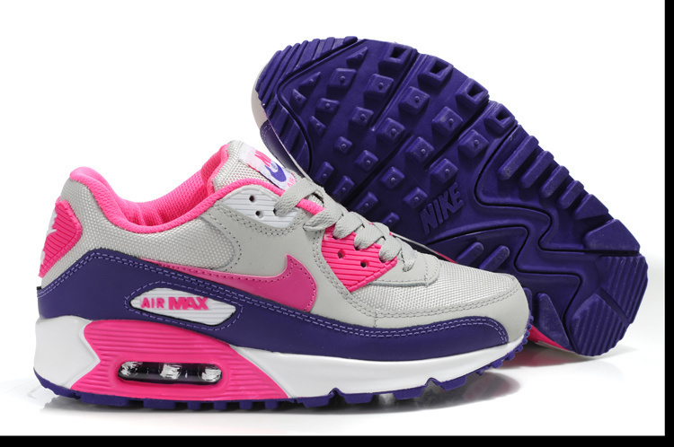 Nike Women Air Max 90 Pink Black Grey Running Shoes