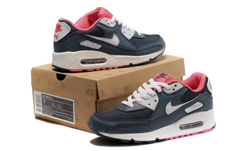 Nike Women Air Max 90 Pink Black White Running Shoes - Click Image to Close