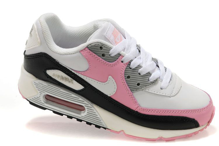 Nike Women Air Max 90 White Pink Grey Running Shoes