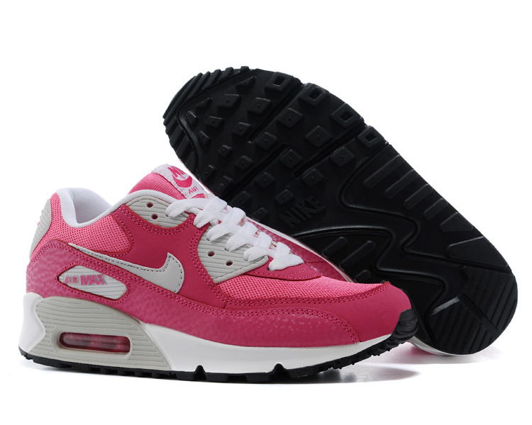 Nike Women Air Max 90 White Pink Running Shoes - Click Image to Close