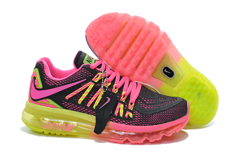Nike Women Air Max Rainbow Black Pink Yellow Runnings
