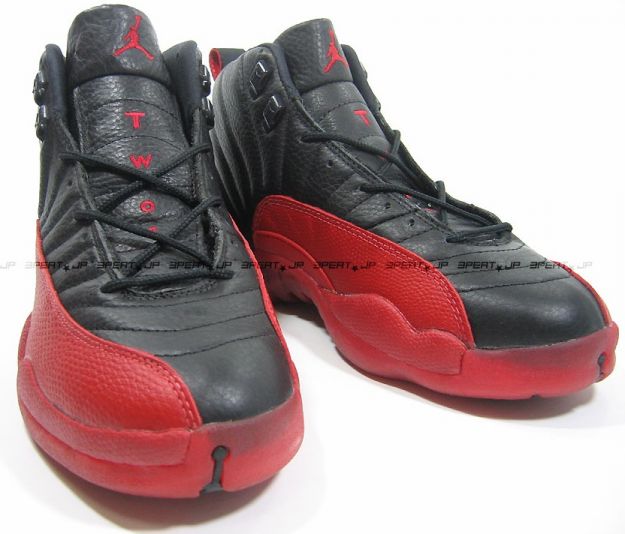 Original Michael Jordan 12 Playoffs Black Varsity Red Shoes - Click Image to Close