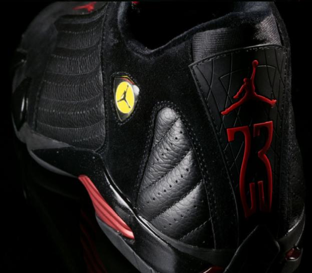 Original Michael Jordan 14 Final Last Shot Black Varsity Red Black Shoes - Click Image to Close