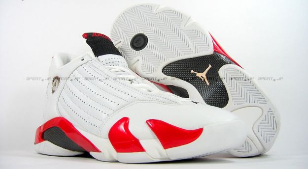 Original Michael Jordan 14 OG White Black Varsity Red Shoes - Click Image to Close