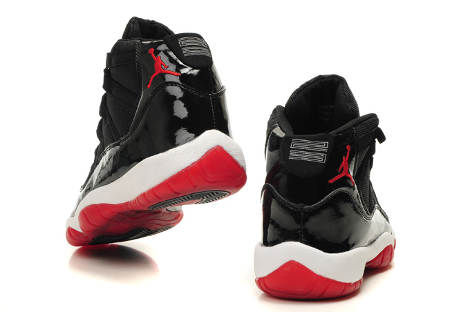 Original Womens Air Jordan 11 Bred Black Red White Shoes