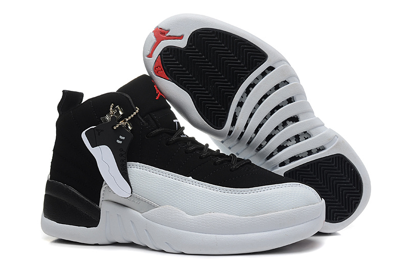 Original Womens Air Jordan 12 Black White Shoes