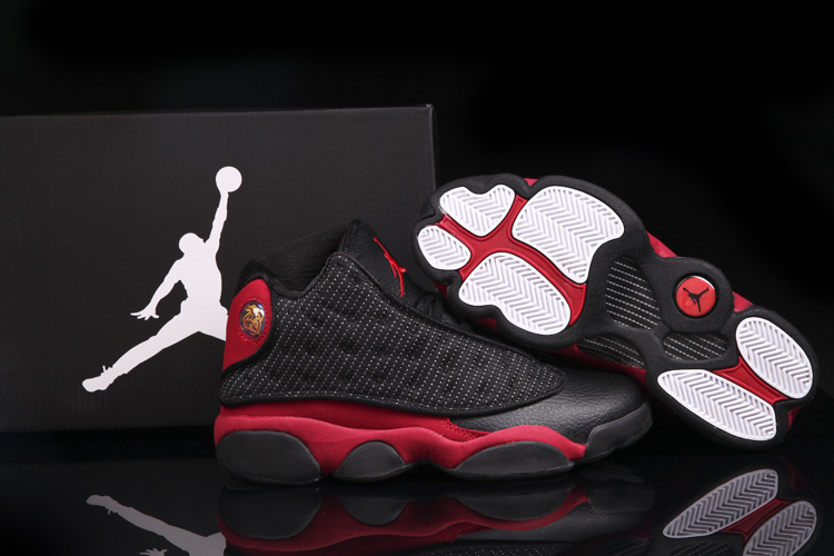 Original Womens Air Jordan 13 Black Red Shoes