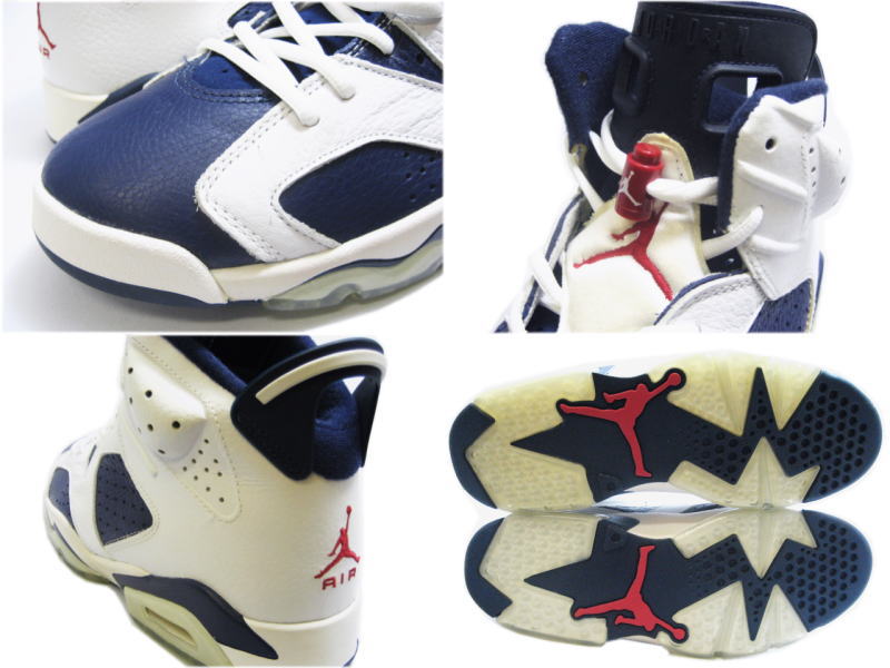 Popular Air Jordan 6 Retro Olympic Midnight Navy Varsity Red White Shoes - Click Image to Close