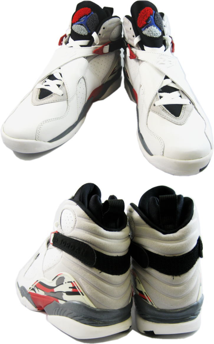 Popular Air Jordan 8 og White Black True Red Grey Shoes - Click Image to Close
