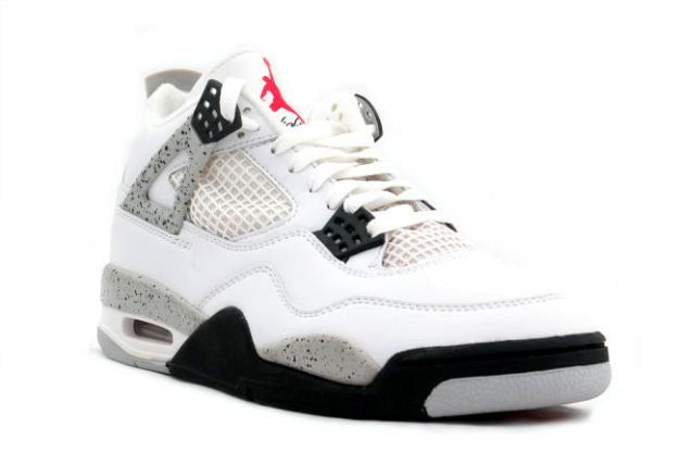Popular Classic Air Jordan 4 Retro 1999 White Black Cement Grey Shoes - Click Image to Close