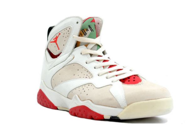 Popular Classic Air Jordan 7 og Hare White Light Silver True Red Shoes - Click Image to Close