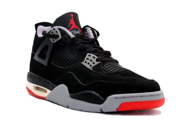Popular Classic Michael Jordan 4 Retro 1999 Black Cement Grey Red Shoes