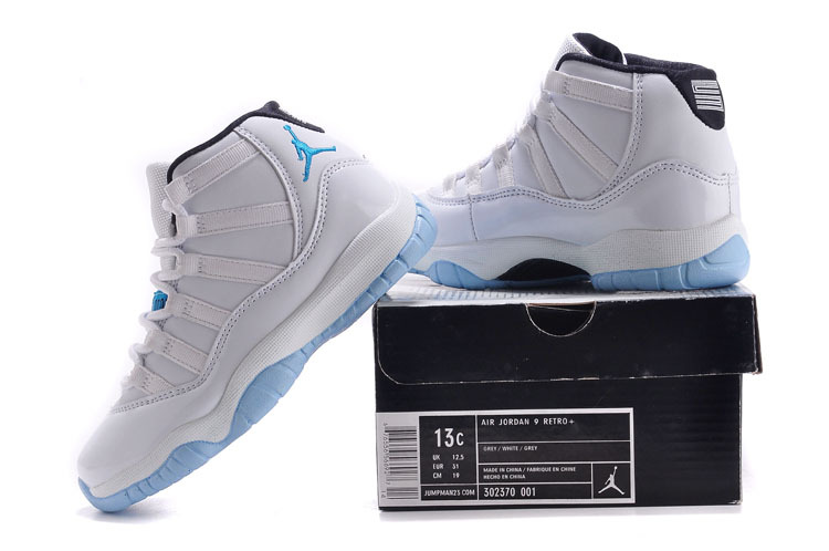 Popular Kids Air Jordan 11 Legend White Blue Shoes