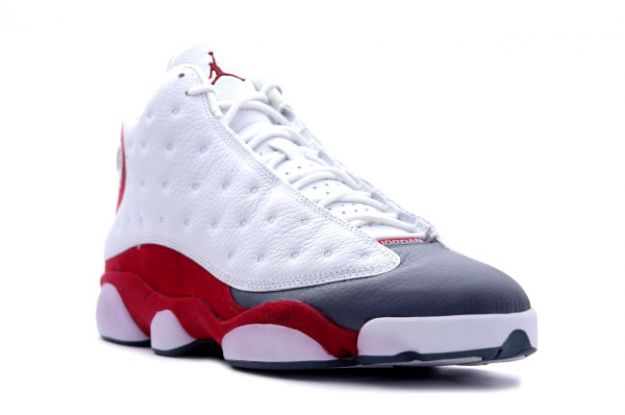 Popular Michael Jordan 13 Retro White Team Red Fint Grey Shoes