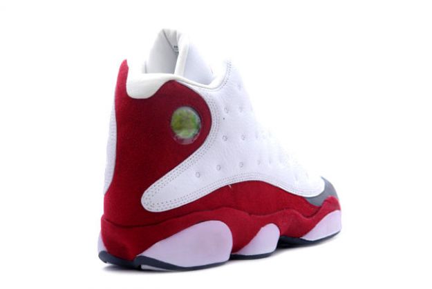 Popular Michael Jordan 13 Retro White Team Red Fint Grey Shoes