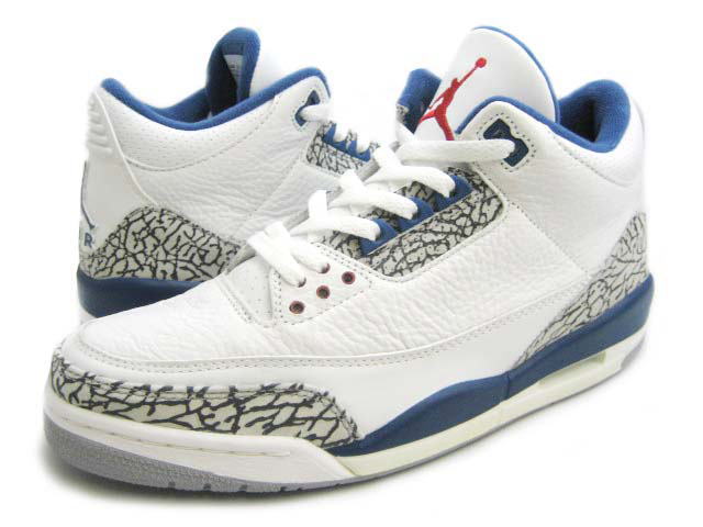 Popular Michael Jordan 3 Retro White Cement Grey Blue Shoes