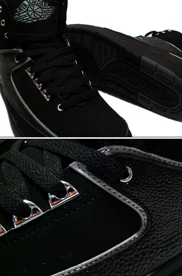 Popular Michale Jordan 2 Retro Black Chrome Silver Shoes