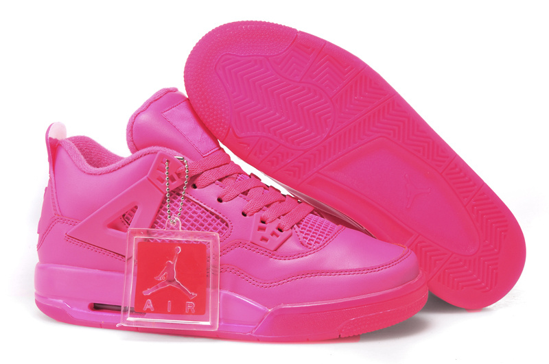 Popular Womens Air Jordan 4 Retro All Pink Shoes