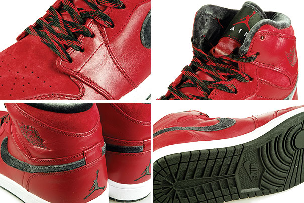 Special Air Jordan 1 Retro Hi Premier Varsity Red Dark Army White Shoes