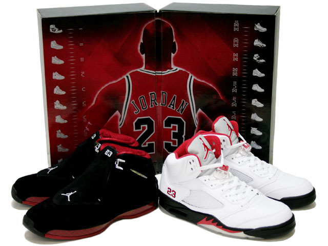 Special Jordan 5 White Black Fire Red Jordan 18 Countdown Package Shoes