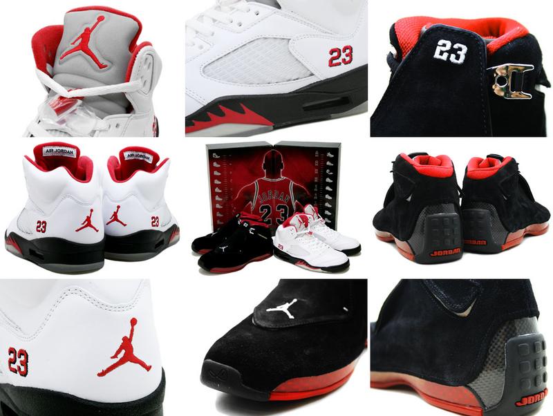 Special Jordan 5 White Black Fire Red Jordan 18 Countdown Package Shoes - Click Image to Close
