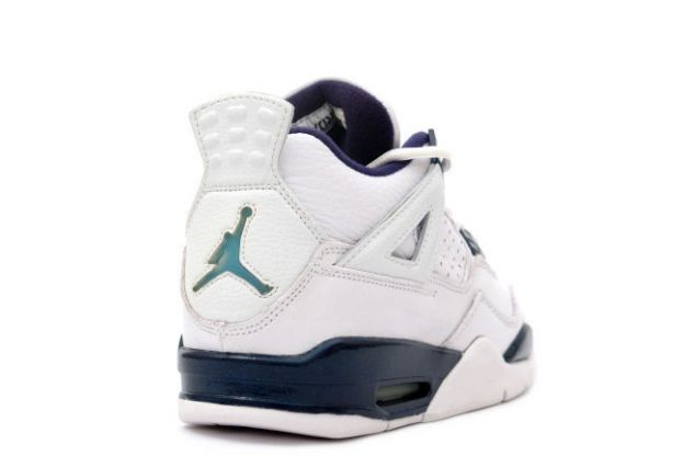 Special Michael Jordan 4 Retro 1999 White Columbia Blue Midnight Navy Shoes