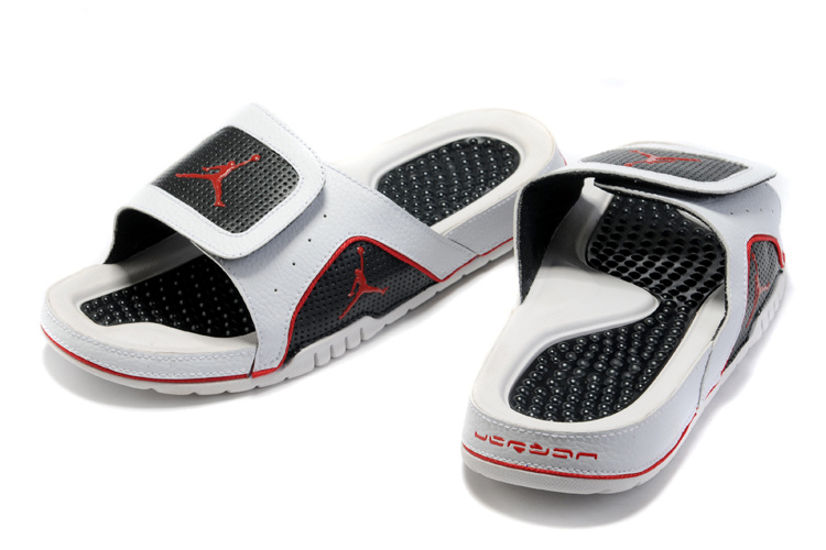 White Black Red Jordan 5 Massage Sandal