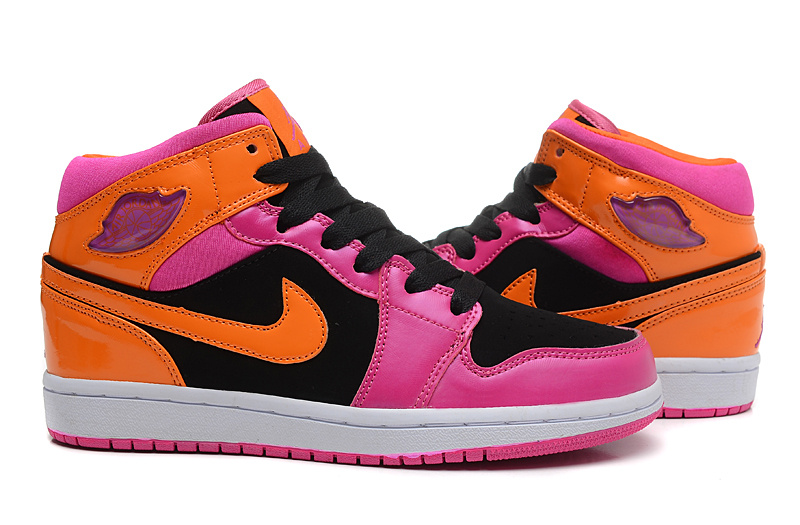 Women Air Jordan 1 Phat GS Pink Black Orange Shoes
