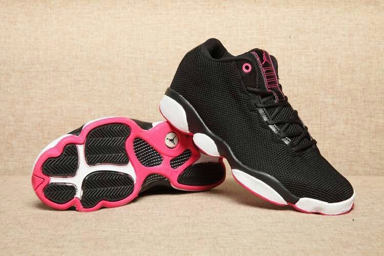 Women Air Jordan 13 Low Knit Black Pink White Shoes