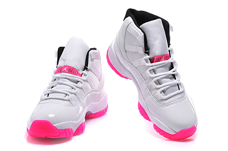 Women Jordan 11 Retro White Peach Shoes - Click Image to Close