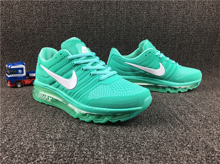 Women Air Max 2017 Green White Running Shoes - Click Image to Close