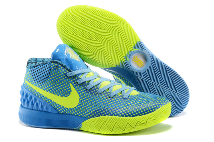 Women Nike Kyrie 1 Baby Blue Fluorscent Green Basketball Shoes - Click Image to Close