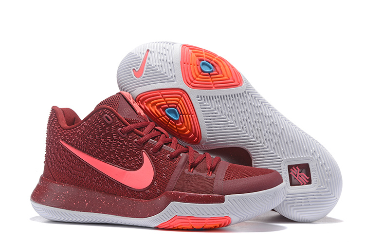 Women Nike Kyrie 3 Wine Red Shoes On Sale