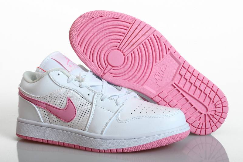 Womens Air Jordan 1 Low White Pink Shoes