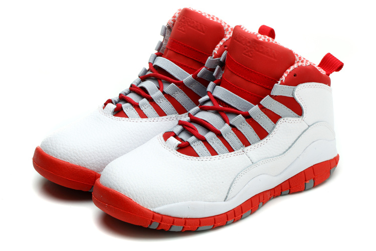 Womens Air Jordan 10 Retro White Red Shoes