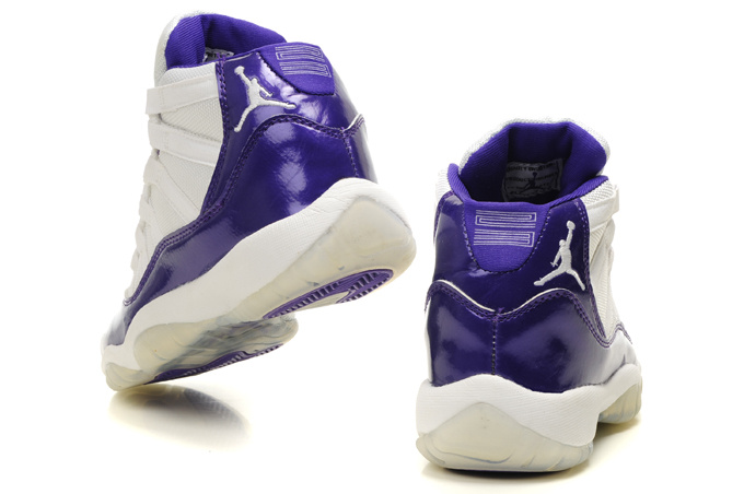 Womens Air Jordan 11 Retro White Purple Shoes