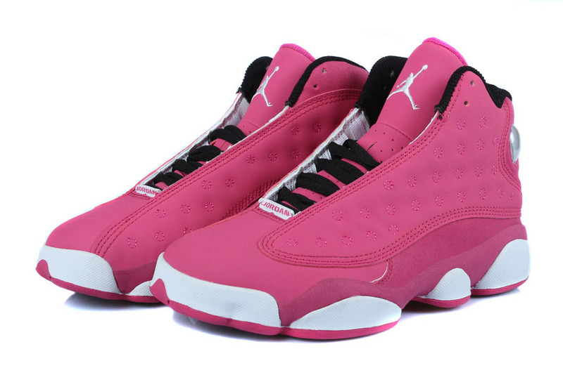Womens Air Jordan 13 GS Pink White Black Shoes
