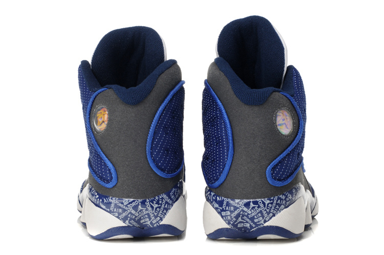 Womens Air Jordan 13 Retro White Blue Grey Shoes - Click Image to Close