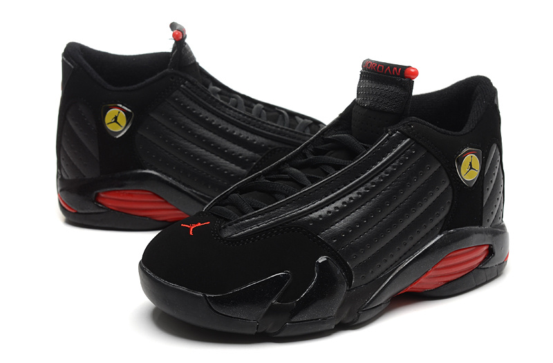 Womens Air Jordan 14 Retro Black Red Shoes - Click Image to Close