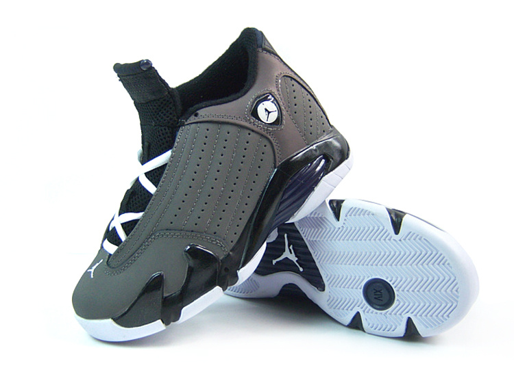 Womens Air Jordan 14 Retro Grey Black Shoes