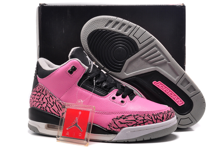 Womens Air Jordan 3 Retro Pink Black Shoes