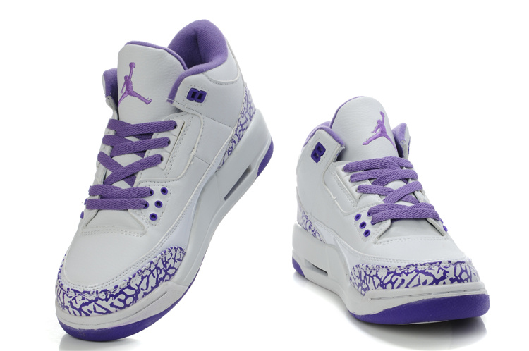 Womens Air Jordan 3 Retro White Blue Cement Shoes - Click Image to Close